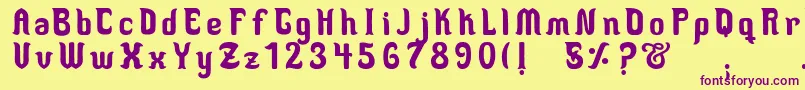 MedusaScript Font – Purple Fonts on Yellow Background