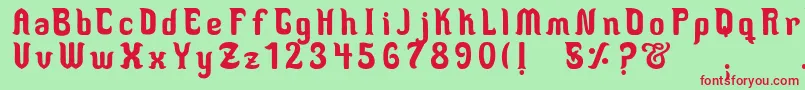 MedusaScript Font – Red Fonts on Green Background