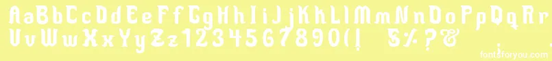 MedusaScript Font – White Fonts on Yellow Background