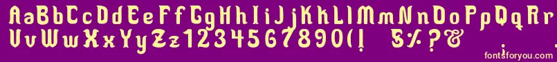 MedusaScript Font – Yellow Fonts on Purple Background