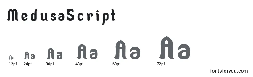 MedusaScript (60705) Font Sizes