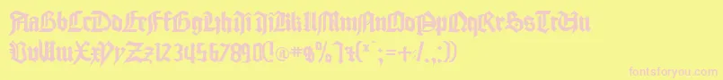 Fonte GoodcityRegular – fontes rosa em um fundo amarelo