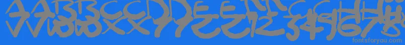 フォントMoomoo – 青い背景に灰色の文字