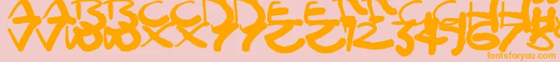 Moomoo Font – Orange Fonts on Pink Background