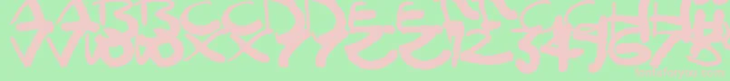 Moomoo-fontti – vaaleanpunaiset fontit vihreällä taustalla