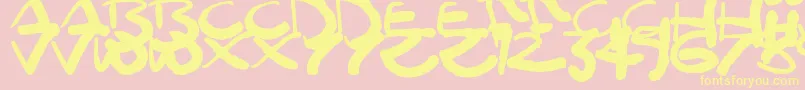 Moomoo Font – Yellow Fonts on Pink Background