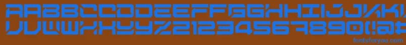 フォントDigitalDesolationPlus – 茶色の背景に青い文字