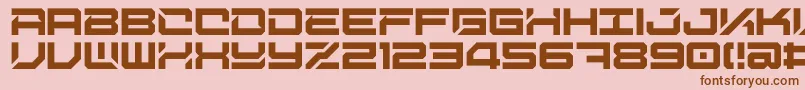 DigitalDesolationPlus-fontti – ruskeat fontit vaaleanpunaisella taustalla