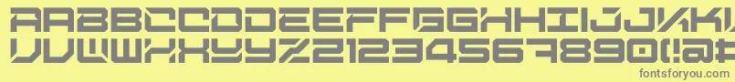DigitalDesolationPlus-fontti – harmaat kirjasimet keltaisella taustalla
