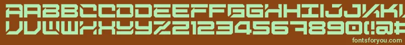 DigitalDesolationPlus-fontti – vihreät fontit ruskealla taustalla