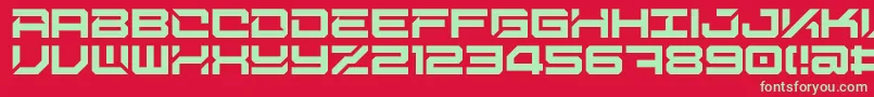 Czcionka DigitalDesolationPlus – zielone czcionki na czerwonym tle