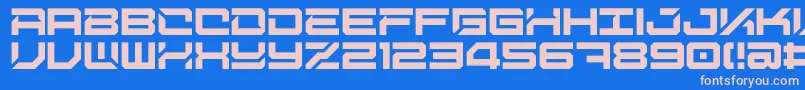 DigitalDesolationPlus-fontti – vaaleanpunaiset fontit sinisellä taustalla