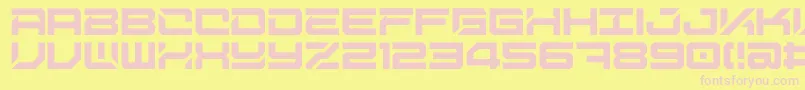 Czcionka DigitalDesolationPlus – różowe czcionki na żółtym tle