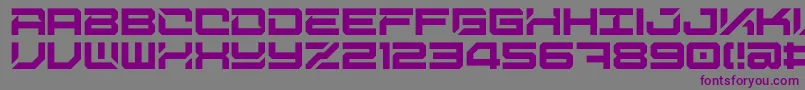 フォントDigitalDesolationPlus – 紫色のフォント、灰色の背景
