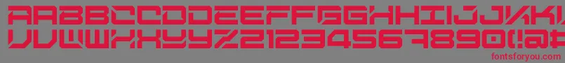 フォントDigitalDesolationPlus – 赤い文字の灰色の背景