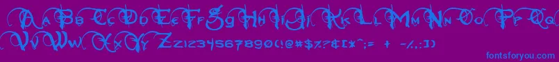 Neverwinter Font – Blue Fonts on Purple Background