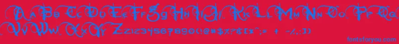 Neverwinter Font – Blue Fonts on Red Background