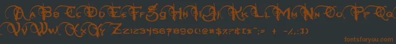 Neverwinter Font – Brown Fonts on Black Background