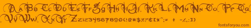 Neverwinter Font – Brown Fonts on Orange Background