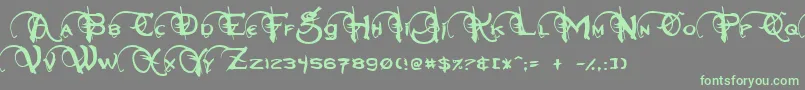 Neverwinter Font – Green Fonts on Gray Background