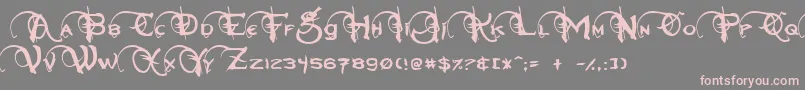 Neverwinter-Schriftart – Rosa Schriften auf grauem Hintergrund