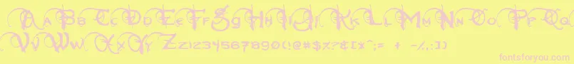 Neverwinter Font – Pink Fonts on Yellow Background