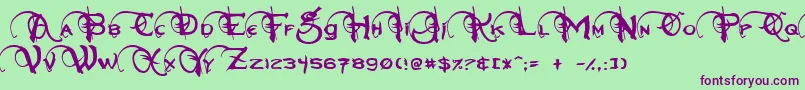 Neverwinter Font – Purple Fonts on Green Background