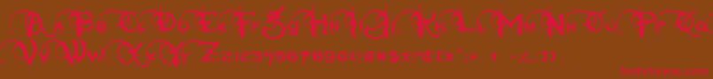 Neverwinter Font – Red Fonts on Brown Background
