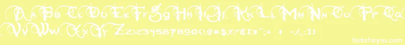 フォントNeverwinter – 黄色い背景に白い文字