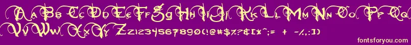 Neverwinter Font – Yellow Fonts on Purple Background