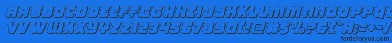 フォントVictorycomics3Dsemital – 黒い文字の青い背景
