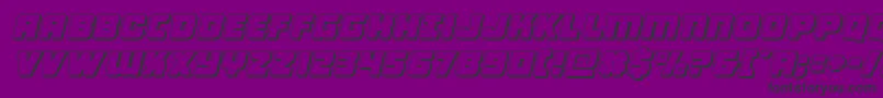 Victorycomics3Dsemital-Schriftart – Schwarze Schriften auf violettem Hintergrund