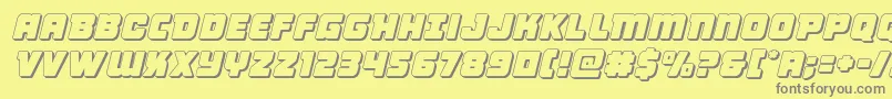 Victorycomics3Dsemital-Schriftart – Graue Schriften auf gelbem Hintergrund