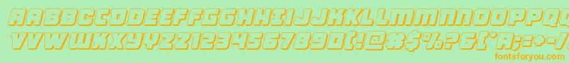 Victorycomics3Dsemital Font – Orange Fonts on Green Background