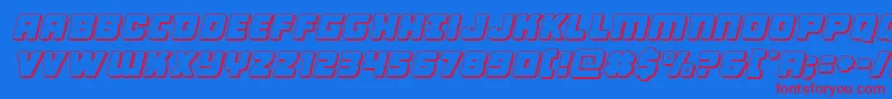 Victorycomics3Dsemital Font – Red Fonts on Blue Background