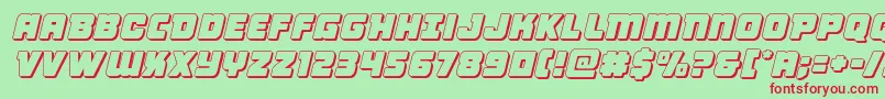 Victorycomics3Dsemital Font – Red Fonts on Green Background