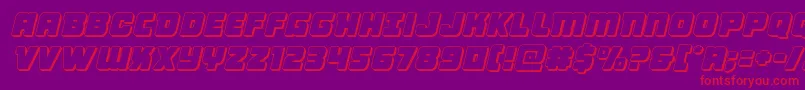 Victorycomics3Dsemital Font – Red Fonts on Purple Background