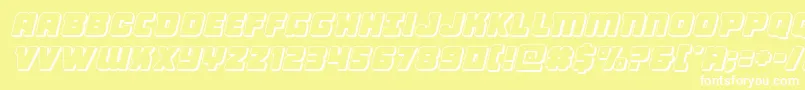 Czcionka Victorycomics3Dsemital – białe czcionki na żółtym tle