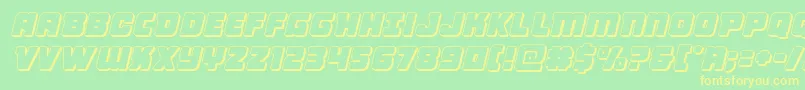 Victorycomics3Dsemital Font – Yellow Fonts on Green Background