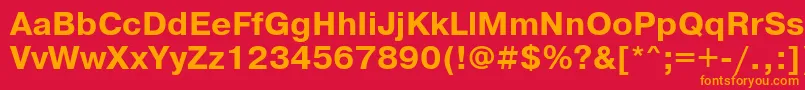 フォントPragmaticakoicttBold – 赤い背景にオレンジの文字