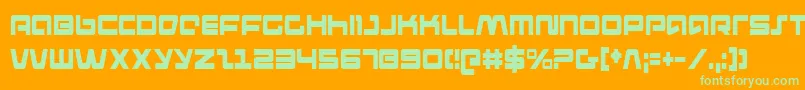 PulseRifleCondensed-Schriftart – Grüne Schriften auf orangefarbenem Hintergrund