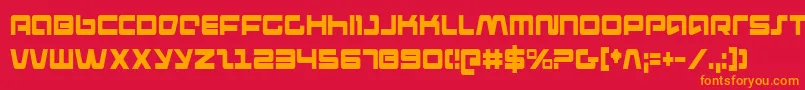 フォントPulseRifleCondensed – 赤い背景にオレンジの文字