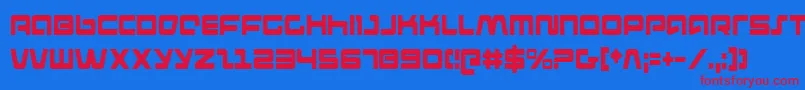 Czcionka PulseRifleCondensed – czerwone czcionki na niebieskim tle
