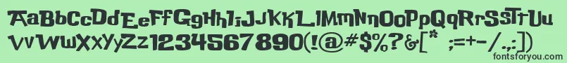 フォントBukaBird – 緑の背景に黒い文字