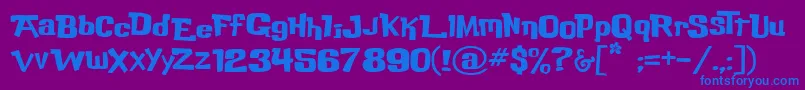 フォントBukaBird – 紫色の背景に青い文字