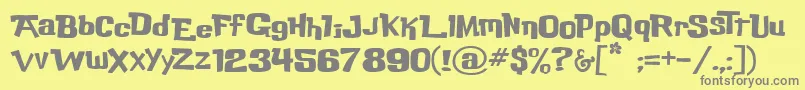 フォントBukaBird – 黄色の背景に灰色の文字