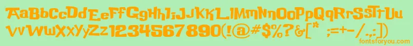 Шрифт BukaBird – оранжевые шрифты на зелёном фоне