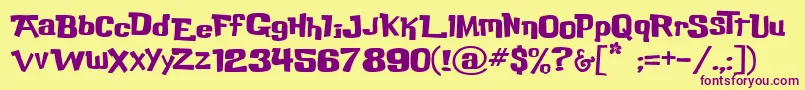 BukaBird Font – Purple Fonts on Yellow Background