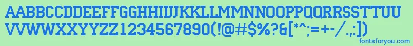 ACampus Font – Blue Fonts on Green Background