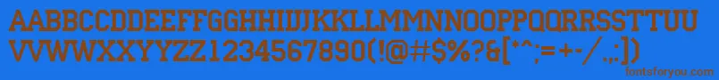 ACampus Font – Brown Fonts on Blue Background